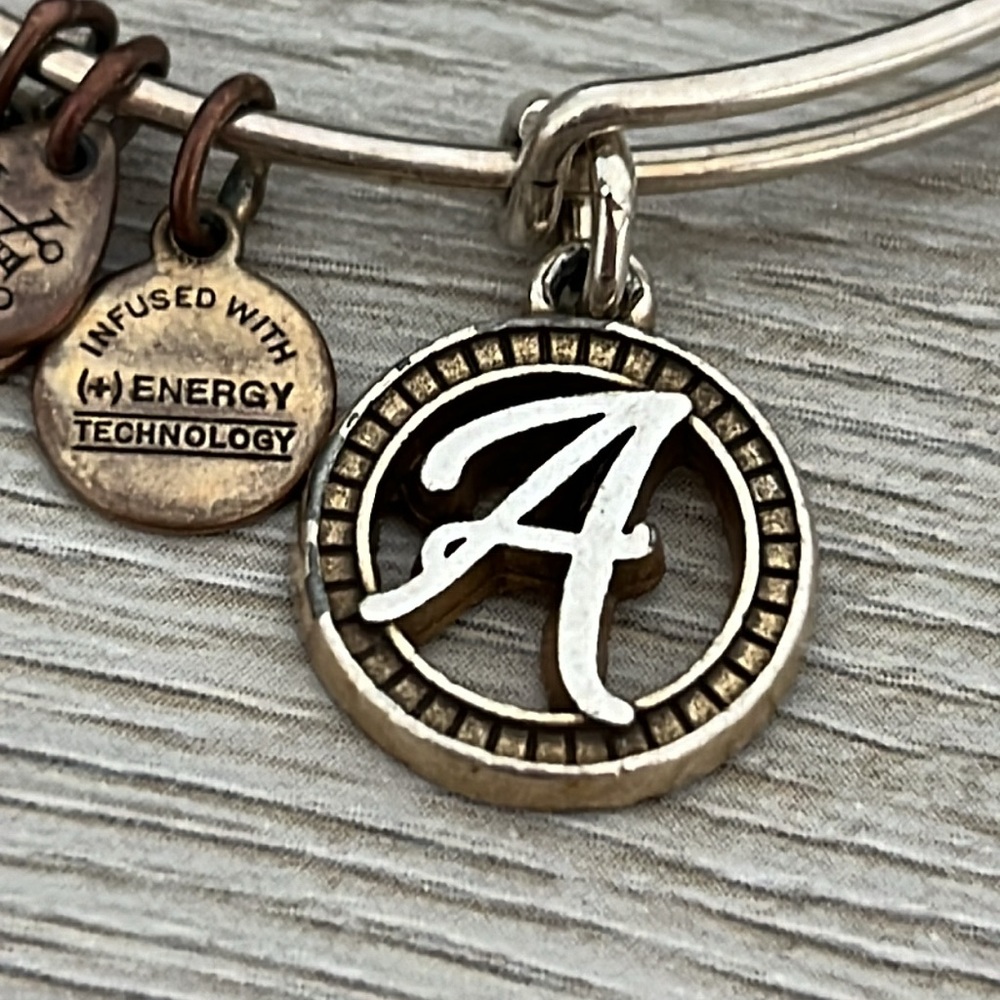 Alex and Ani Womens Initial A Charm Bangle - Picture 2 of 3